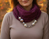 Sciarpa Gioiello  "BORDEAUX a POIS"