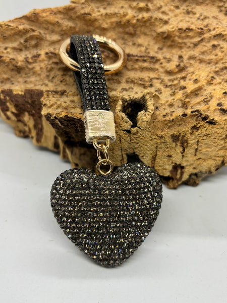 Portachiave Cuore strass Grigio